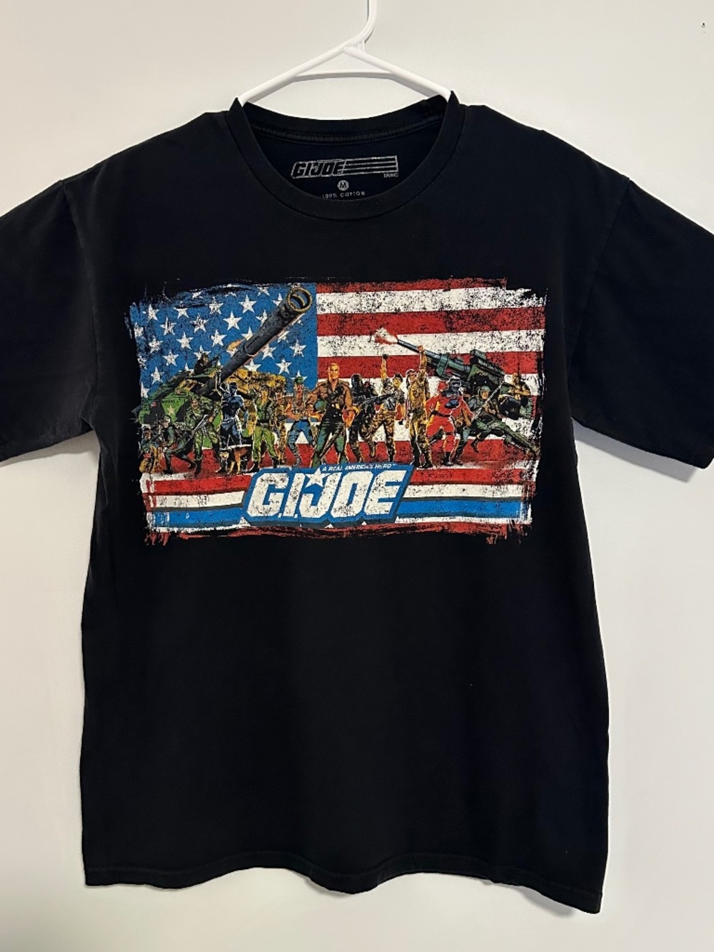 G.I. Joe Yo Joe Retro Show Graphic Print T-Shirt Medium Black Y2K Short Sleeve